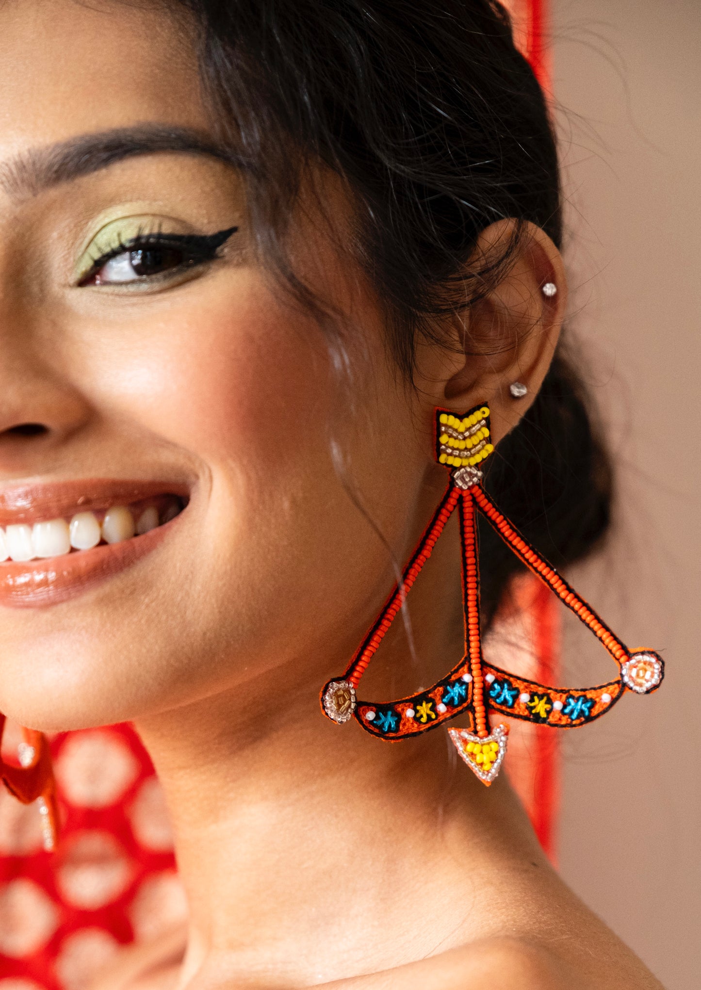 Ram Dhanush Handmade Beaded Earrings