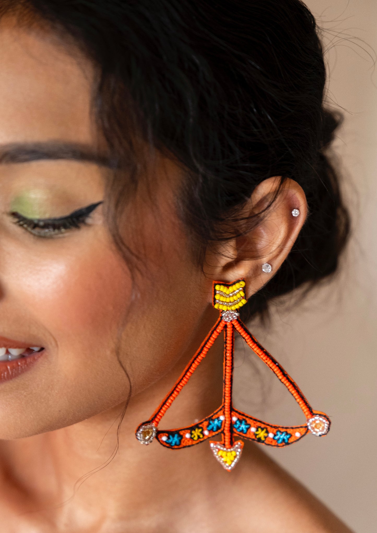 Ram Dhanush Handmade Beaded Earrings