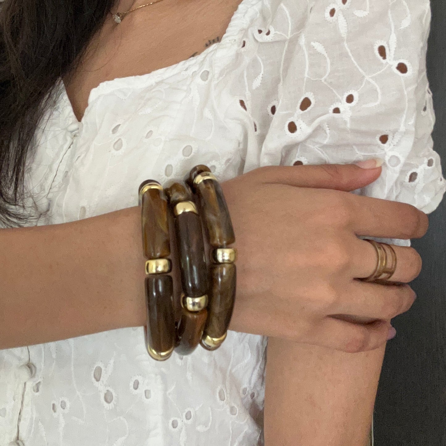 Walnut Brown Acrylic Bracelet
