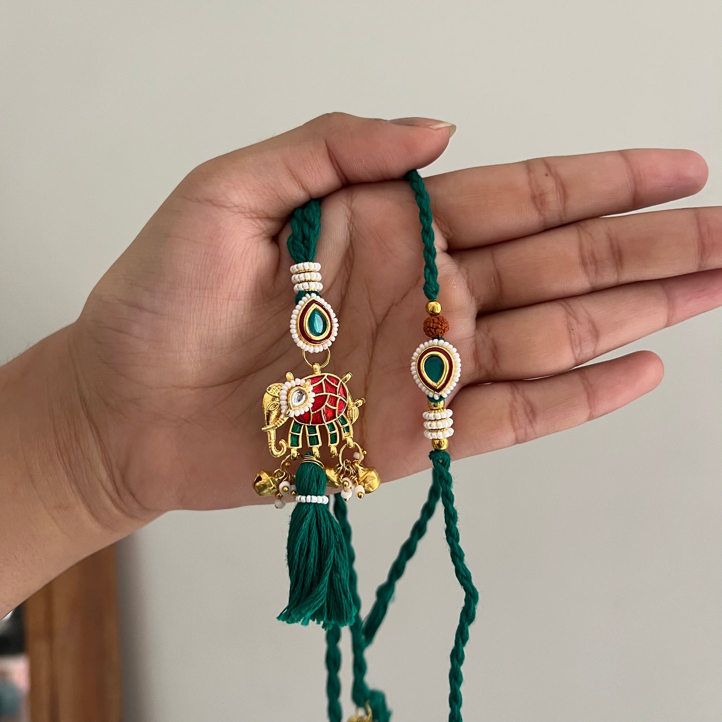 Shubh Emerald Bhai-Bhabhi Rakhi & Lumba Set