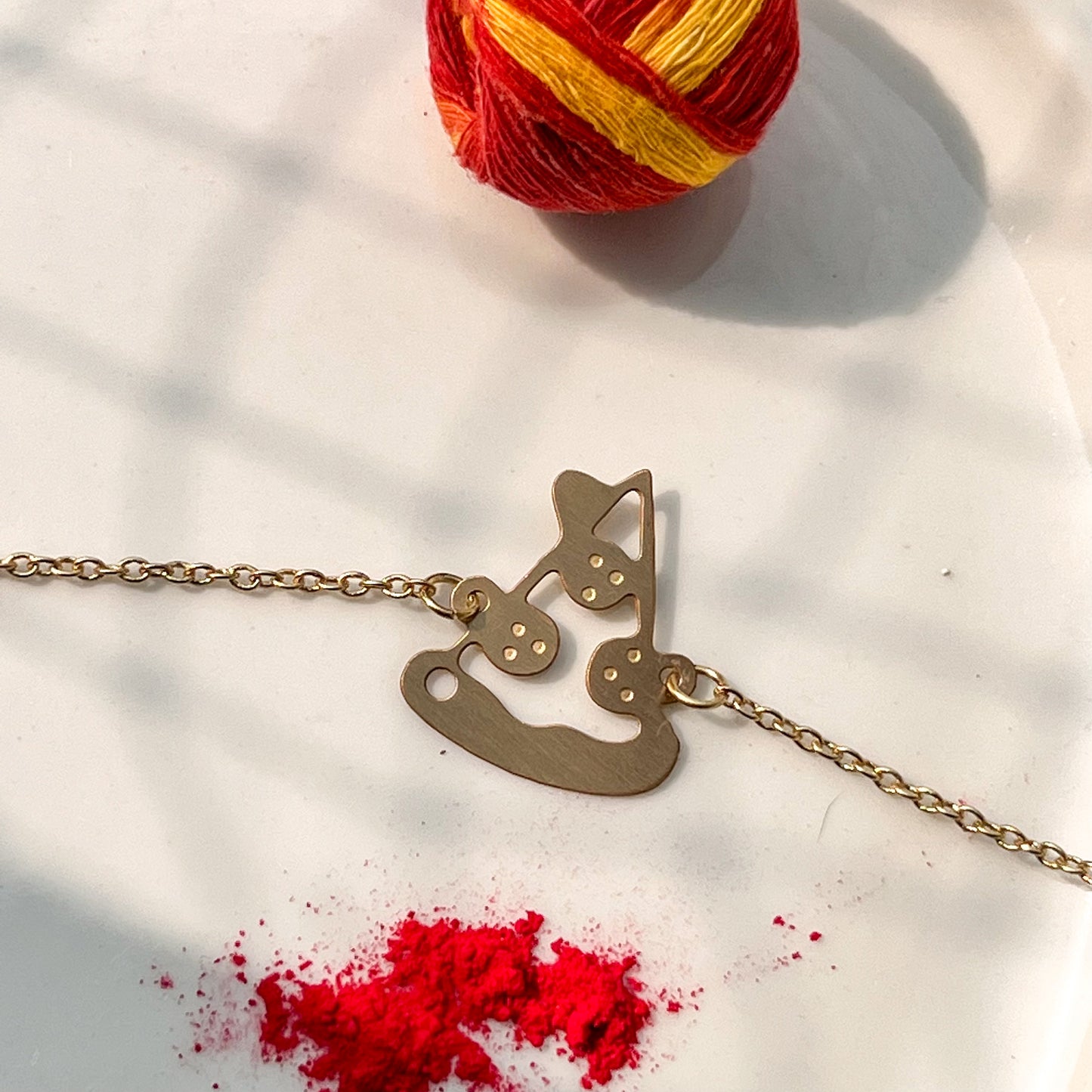 Pizza Brass Bracelet
