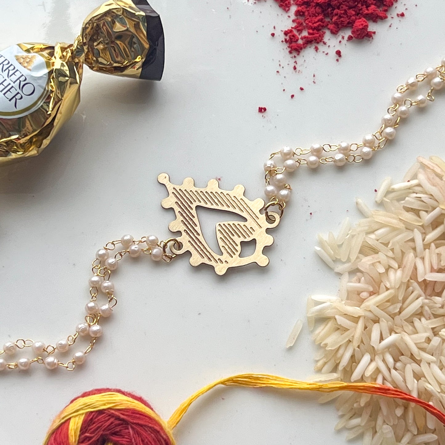 Krishna Pearl Brass Bracelet