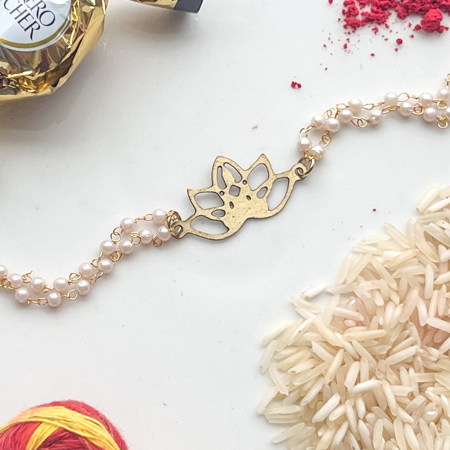 Buddha Pearl Brass Bracelet