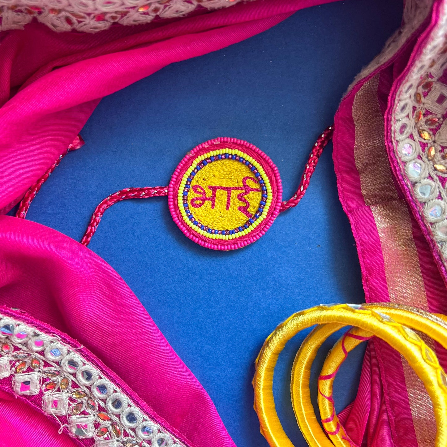 Bhai Handmade Beaded Rakhi (Hindi)