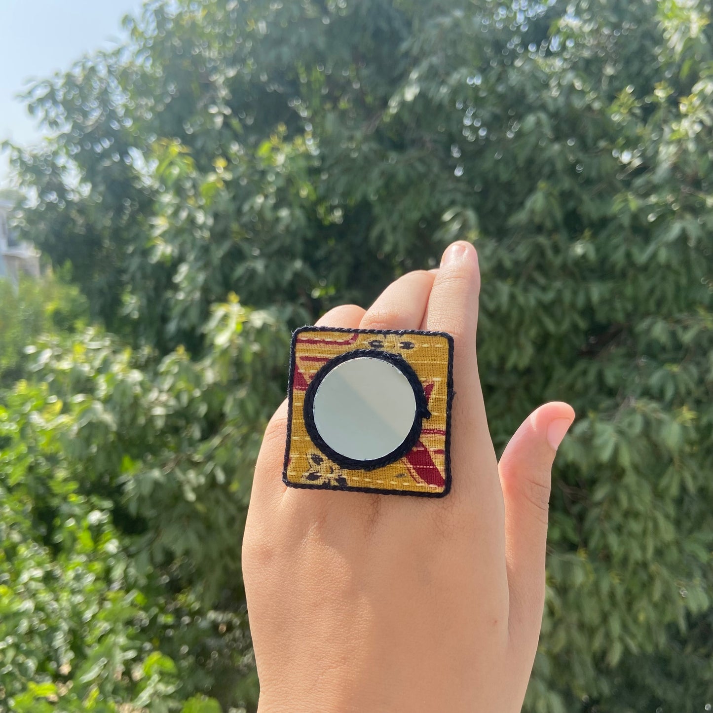 Sheesha Fabric Ring (Yellow)