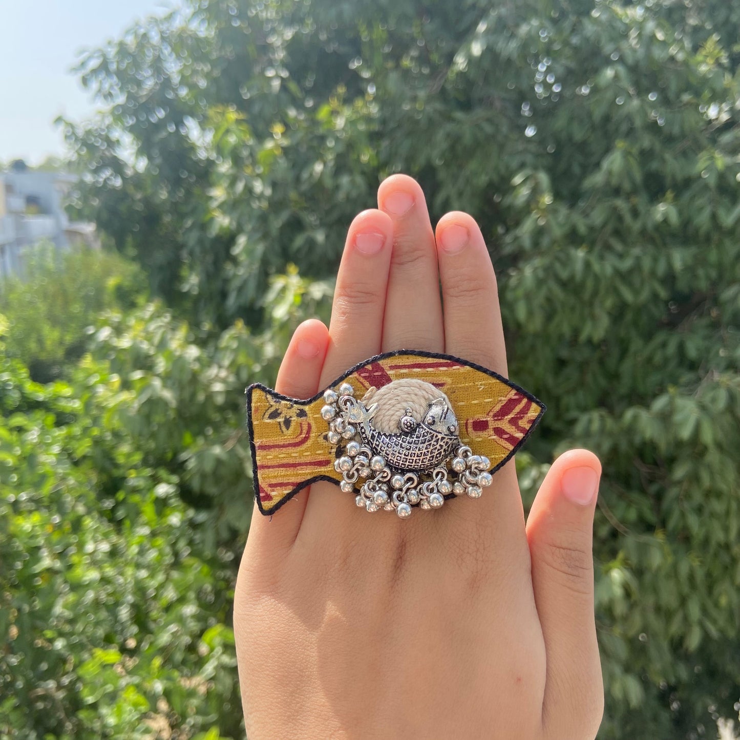 Fish Fabric Ring (yellow)