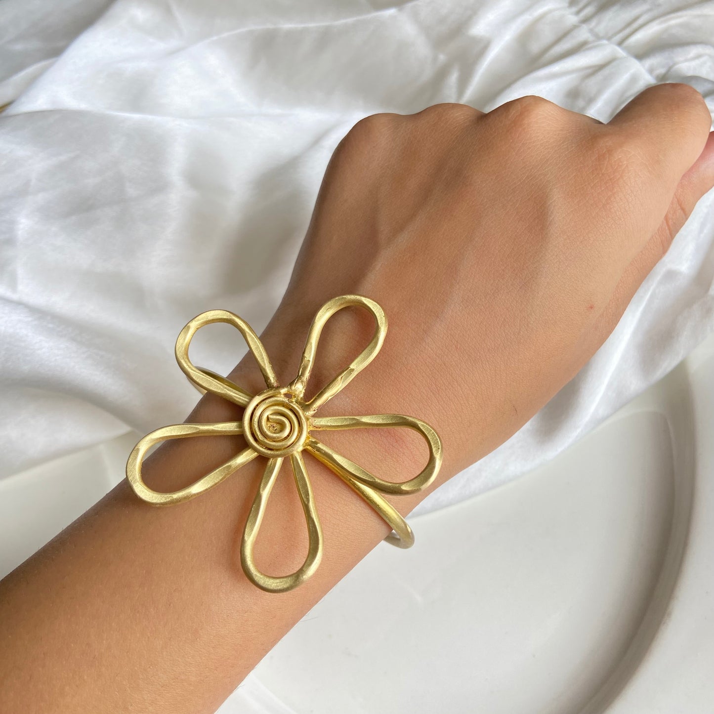 Flora Handmade Brass Cuff