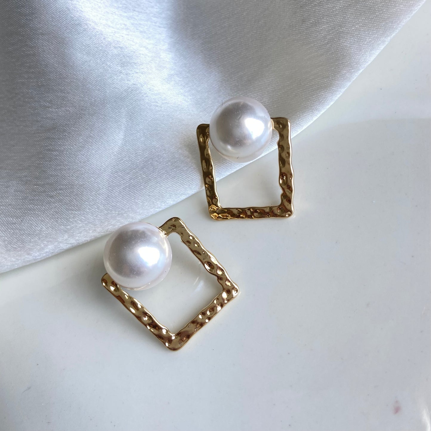 Square Pearl Studs