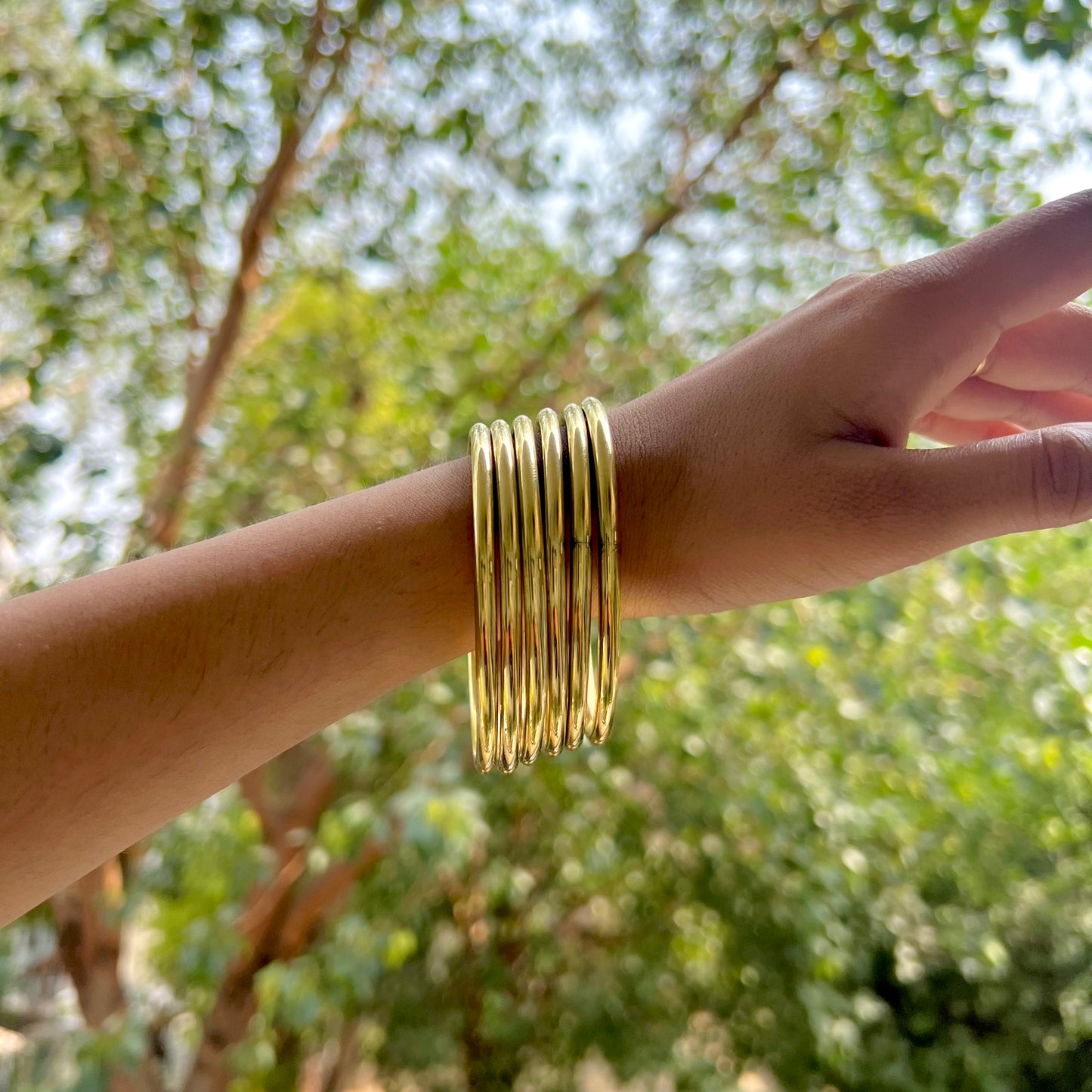 Pihu Gold Metal Bangles Combo of 6