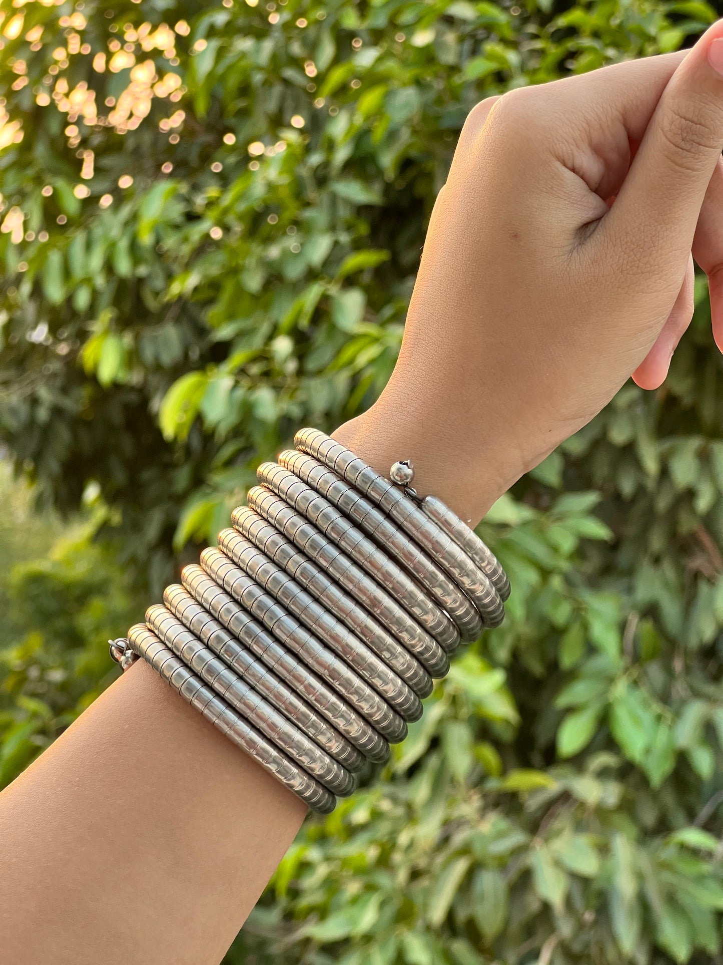 Spiral Bangle Set (Silver)