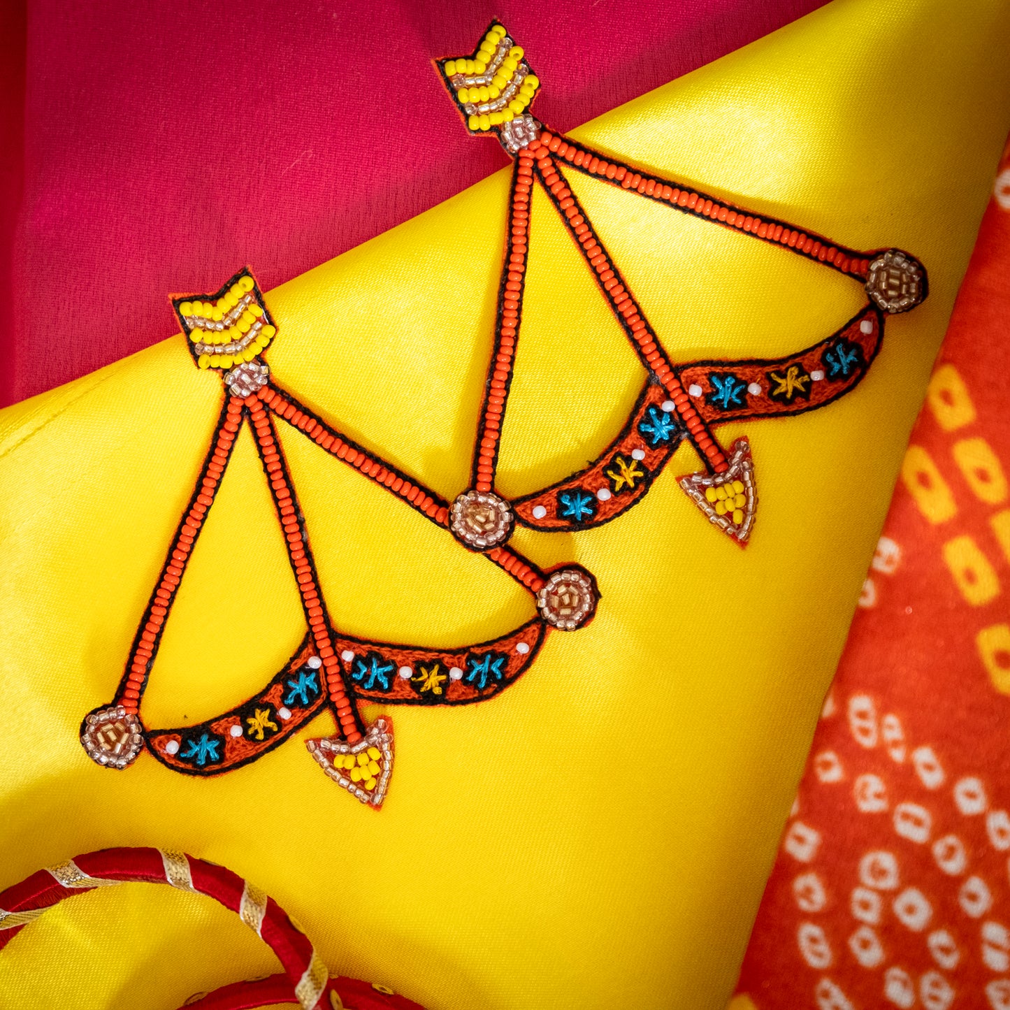 Ram Dhanush Handmade Beaded Earrings