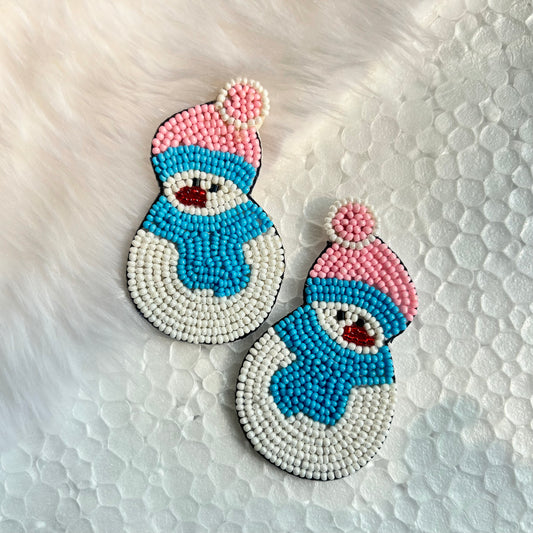 Snowman Winter Themed Handmade Earrings
