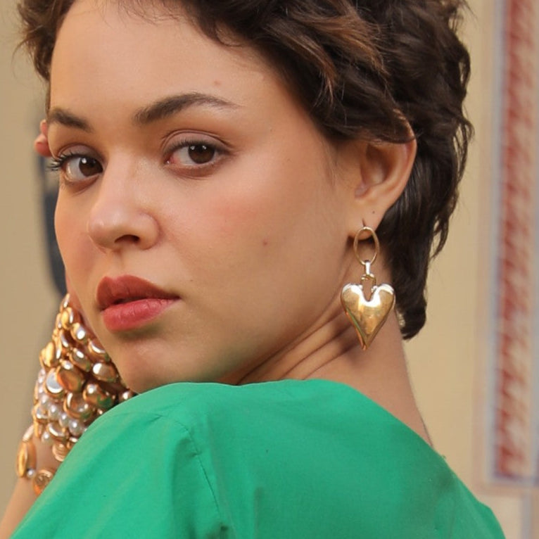 Darlene Gold Metal Earrings