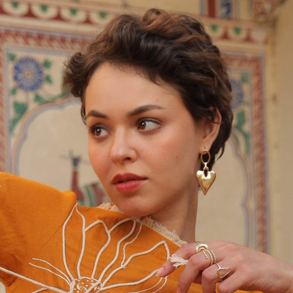 Darlene Gold Metal Earrings