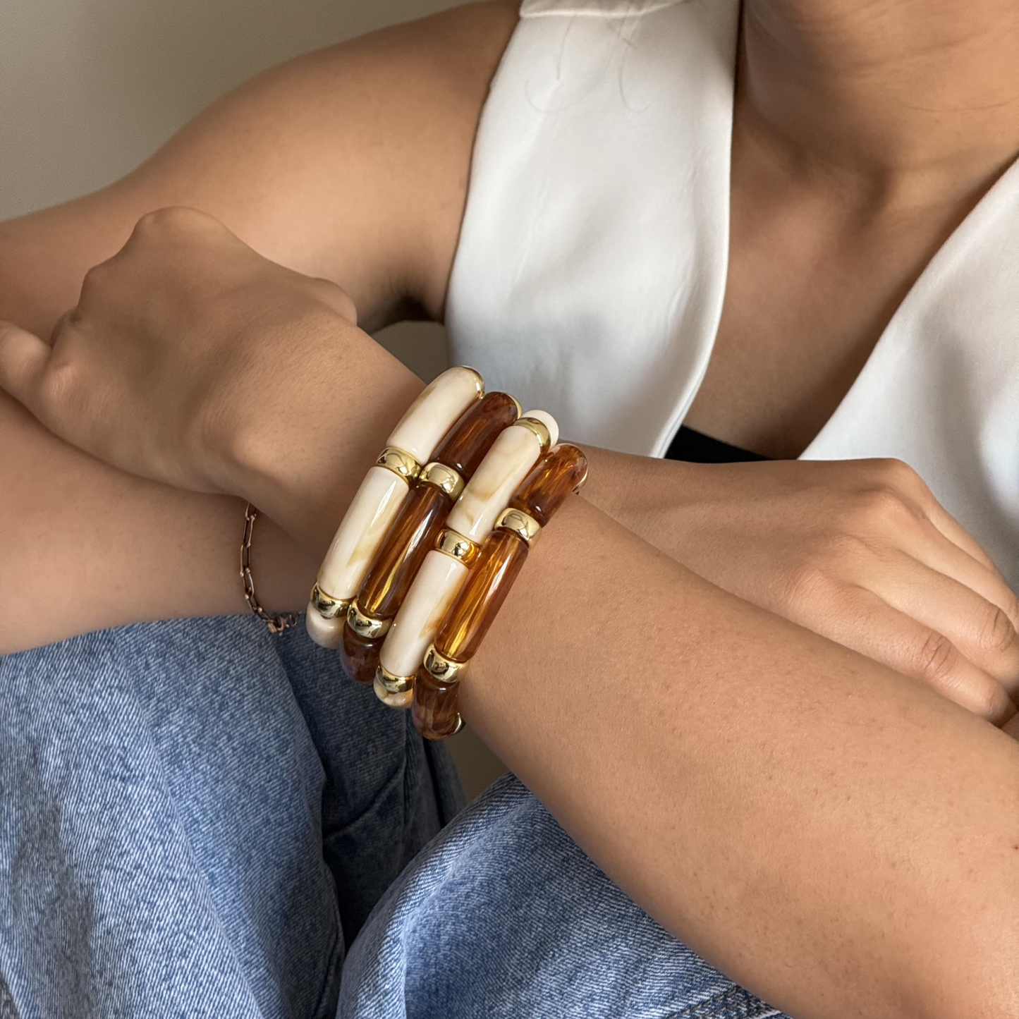 Retro Acrylic Bracelet Set