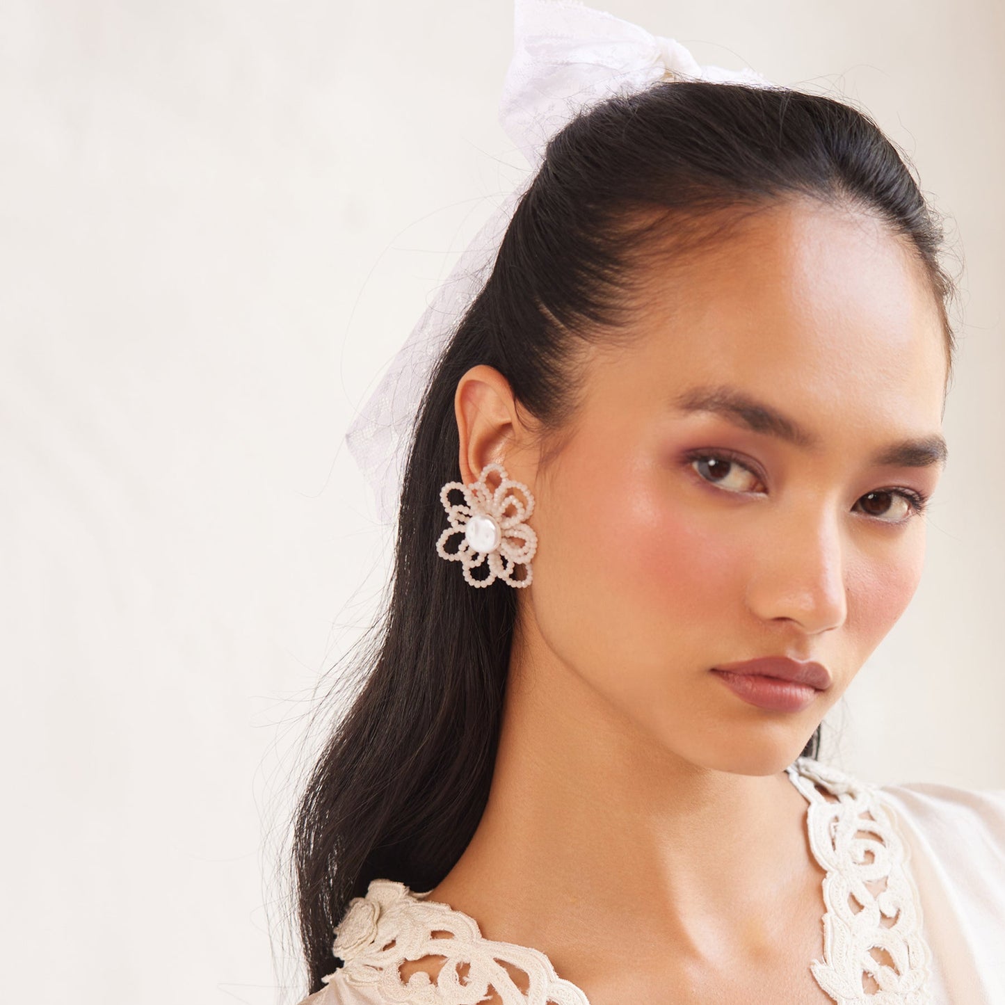 Shabana Beaded Flower Studs