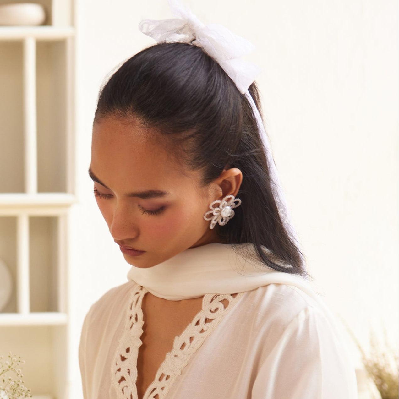 Shabana Beaded Flower Studs