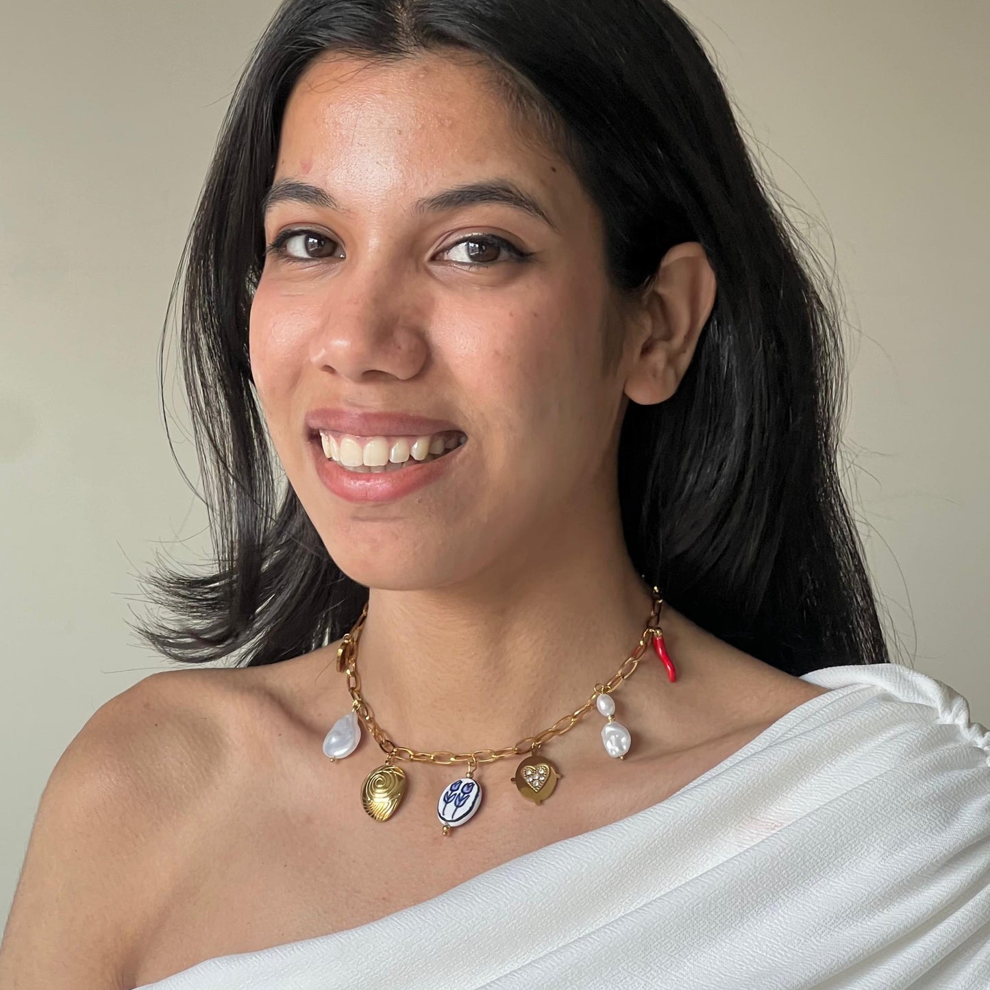 Spice & Sea Charm 18K Gold-Plated Necklace