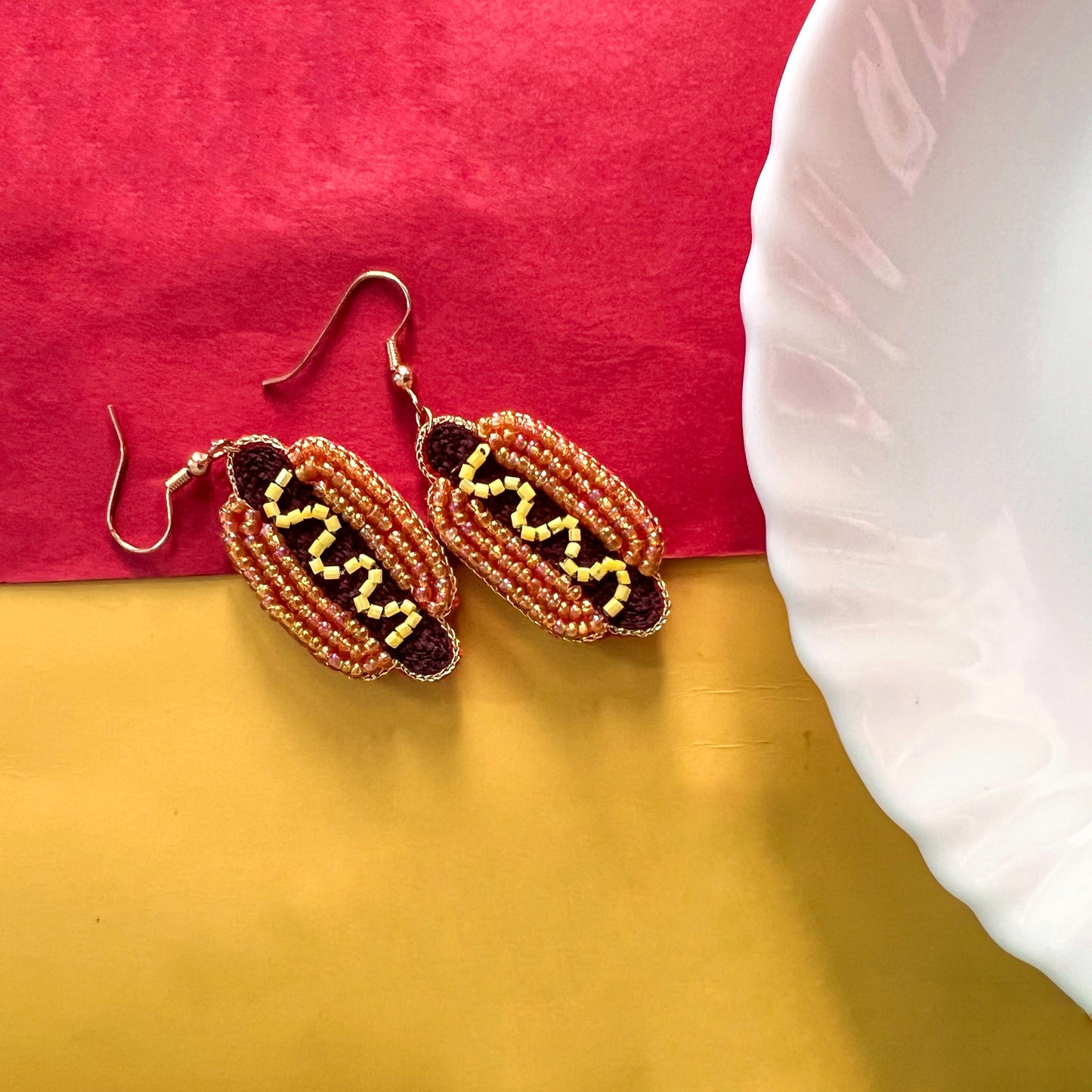 Mini Hotdog Handmade Earrings