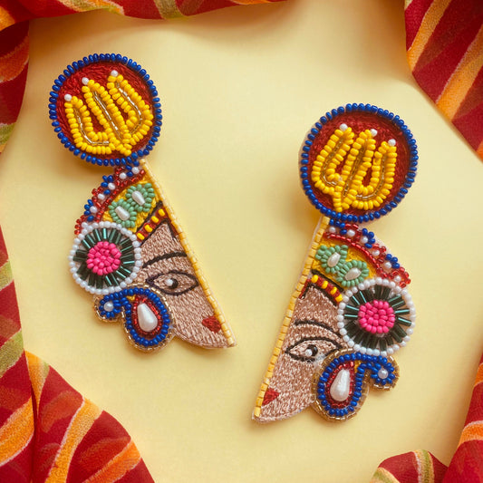 Shakti Durga Multicolour Handmade Beaded Earrings