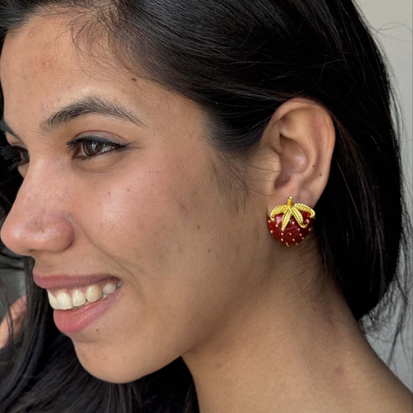 Strawberry Metal Studs