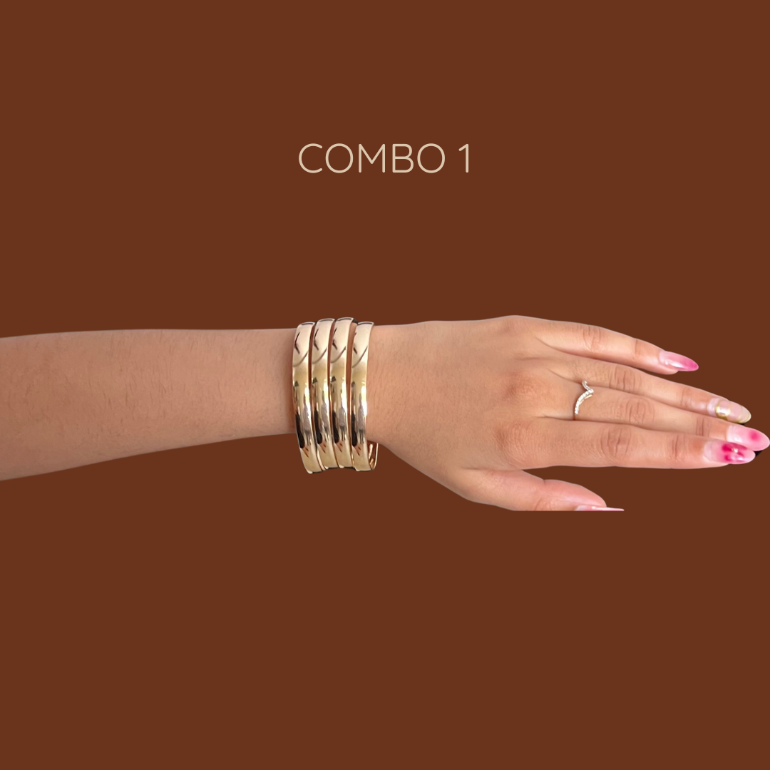 Utsa Golden Metal Bangles Combo