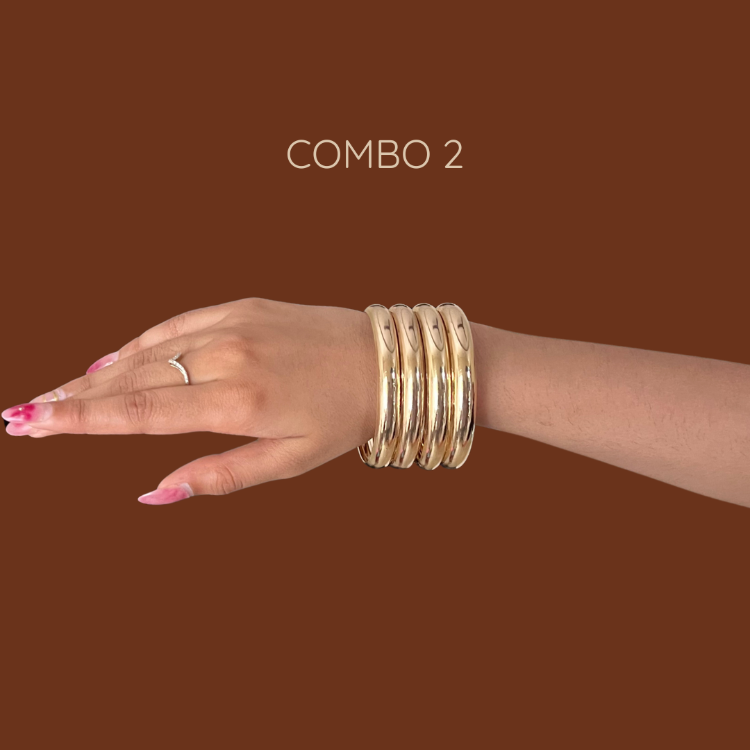 Utsa Golden Metal Bangles Combo