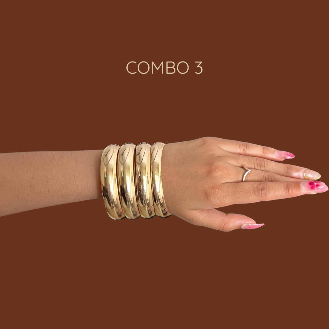 Utsa Golden Metal Bangles Combo