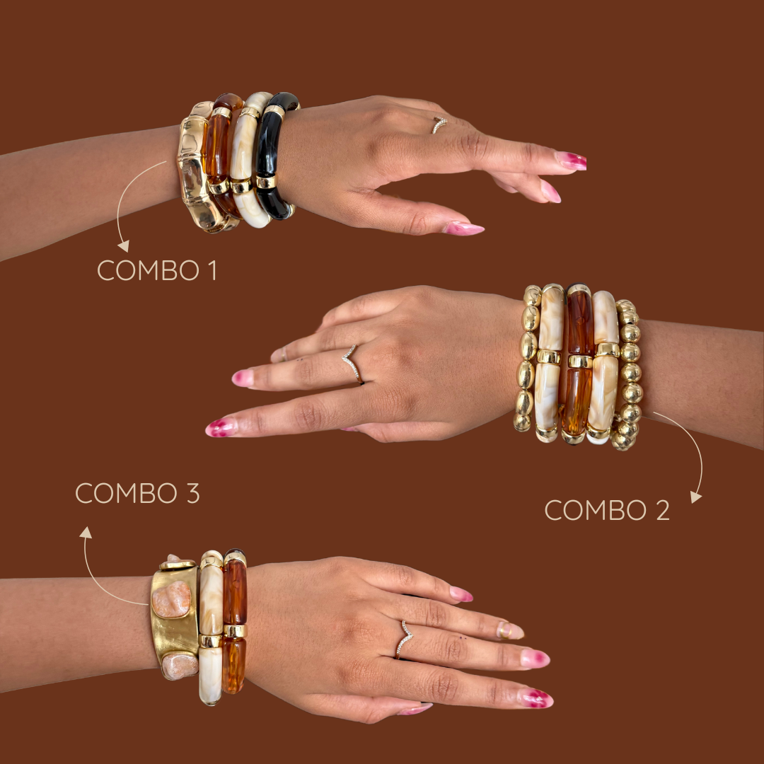 Viral Gold & Resin Bracelet Combos- PRE ORDER