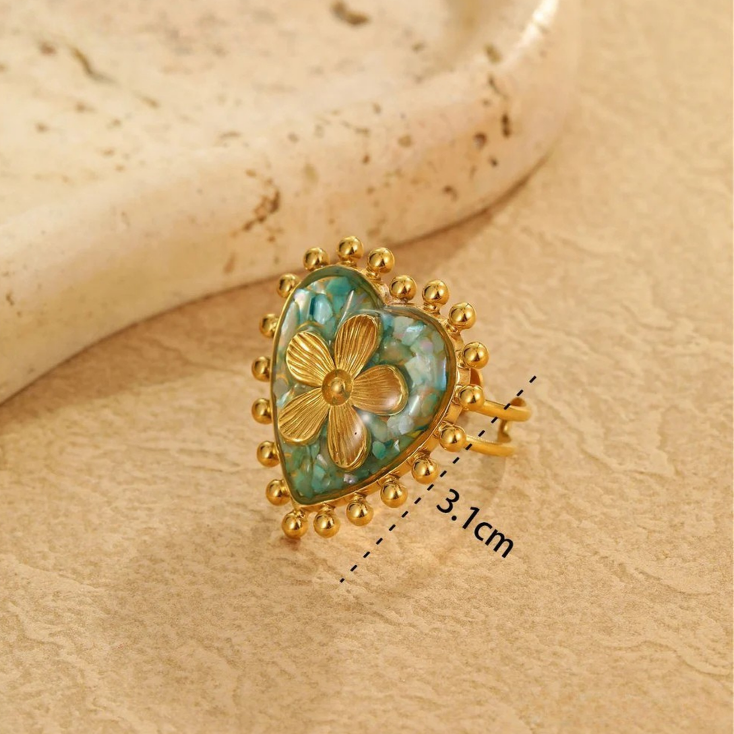 Coastal Gem Heart Ring