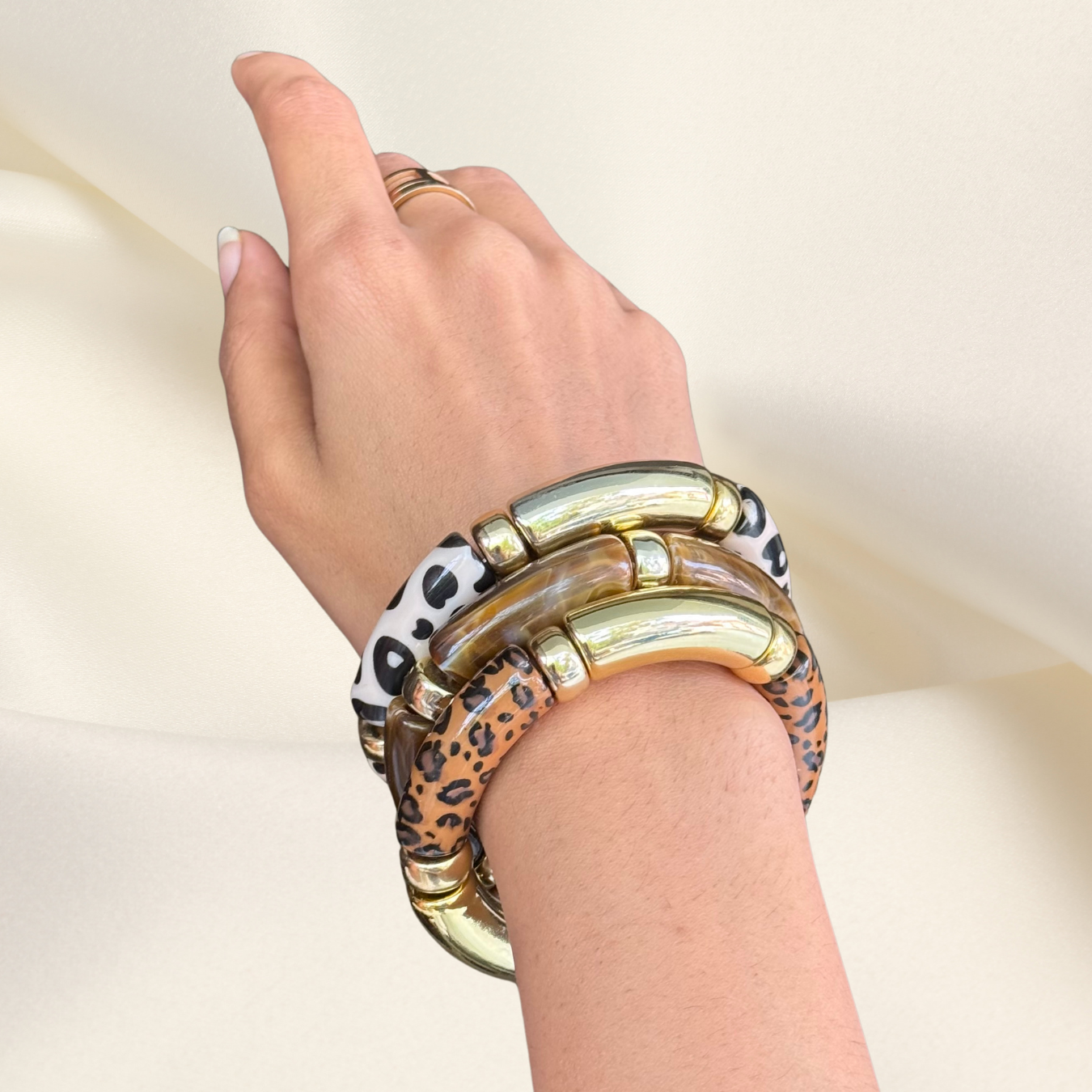 Leopard Luxe Resin Acrylic Bracelet