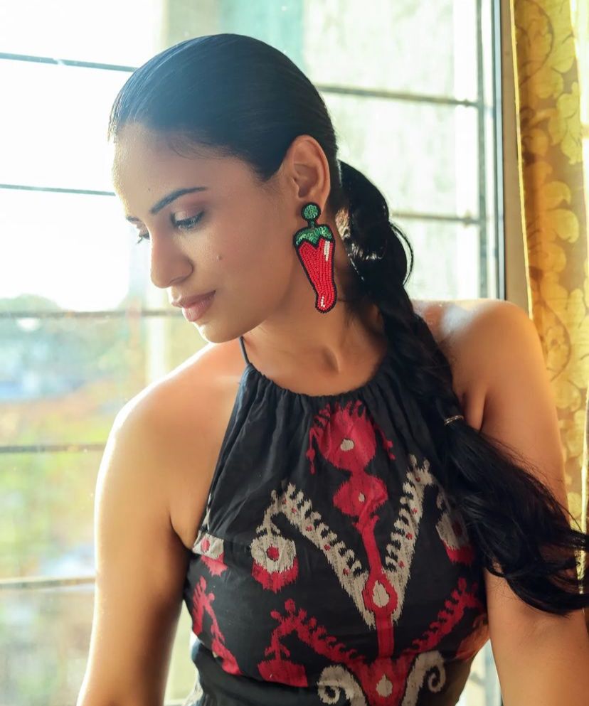 Haye Haye Mirchi Handmade Beaded Earrings