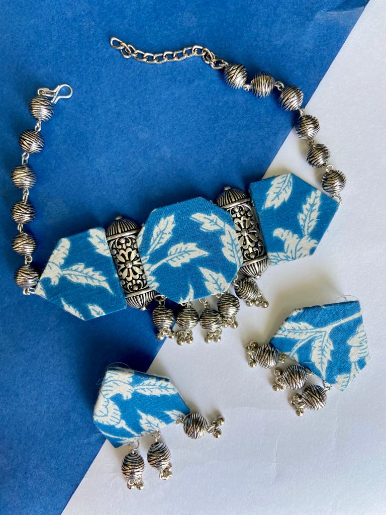Shiddat Choker Set (Blue)