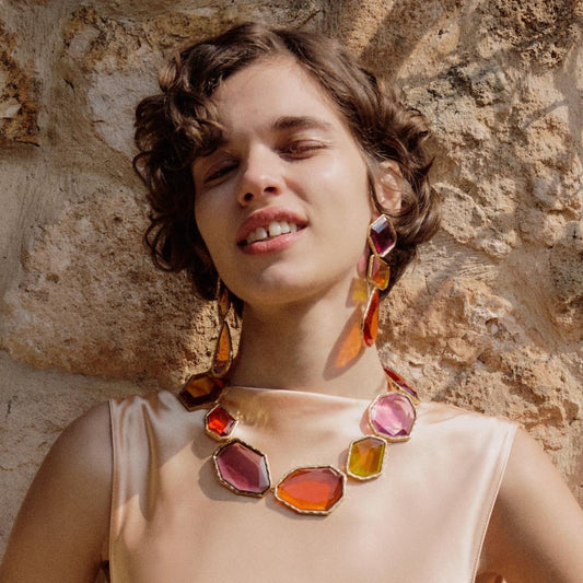 Pop Parade Alloy inlay Resin (Necklace + Earrings)