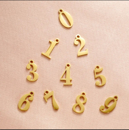Numbers 18K Gold Plated Stainless Steel Neckpiece