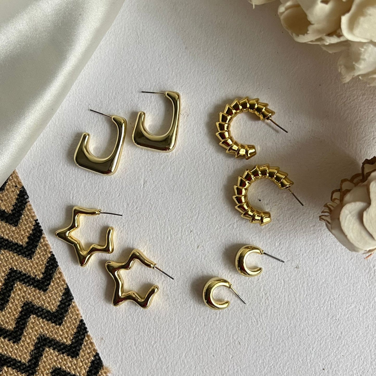 Ziva Gold Plated Metal Earrings