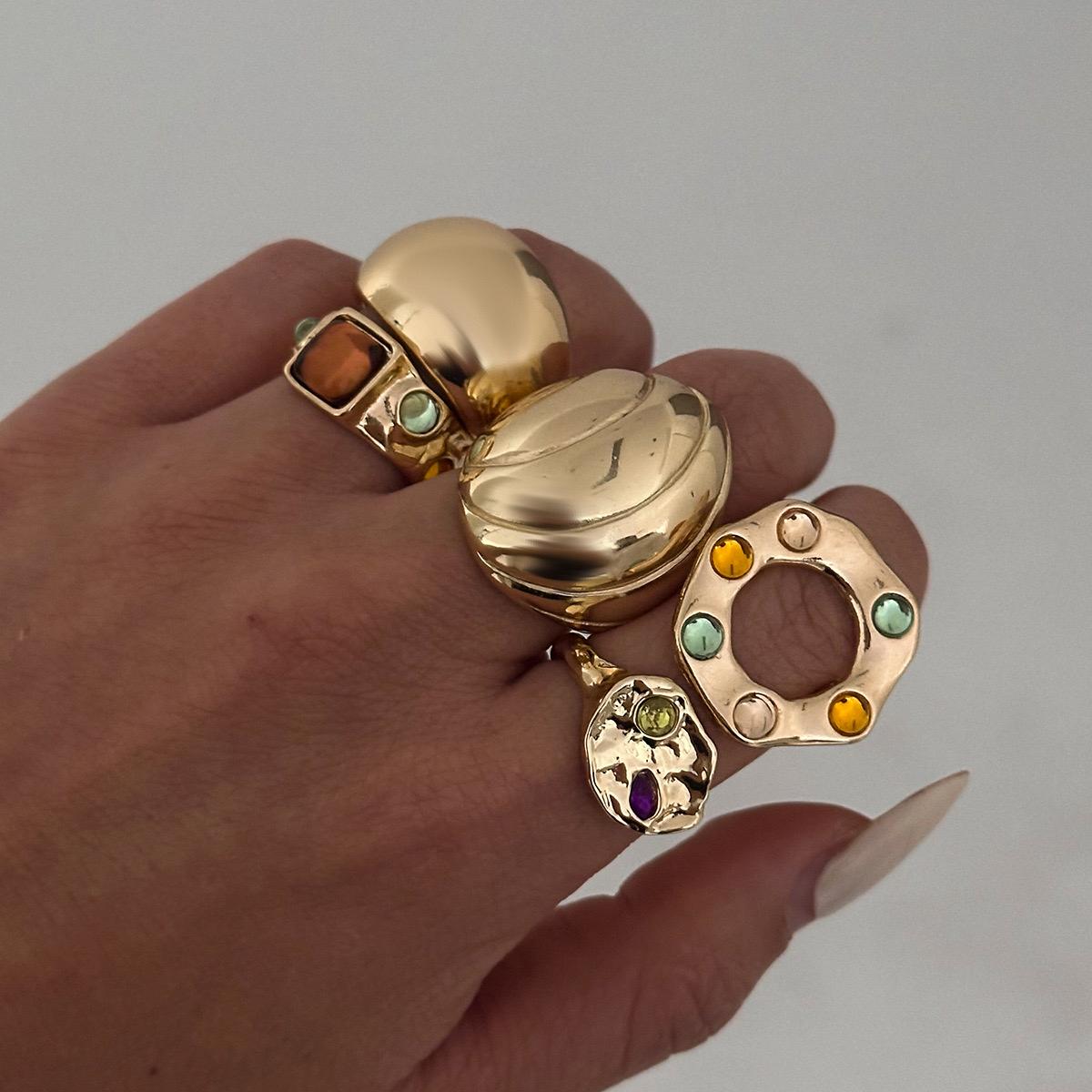 Opulent Chunkey Rings-Set 0f 5
