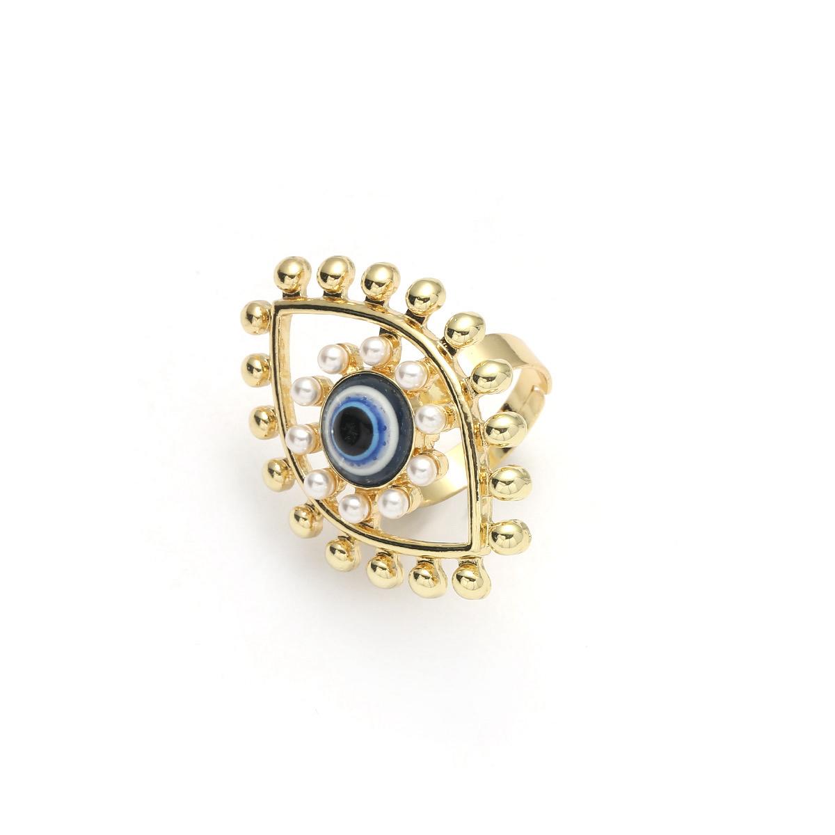 Evil Eye Adjustable Alloy Ring