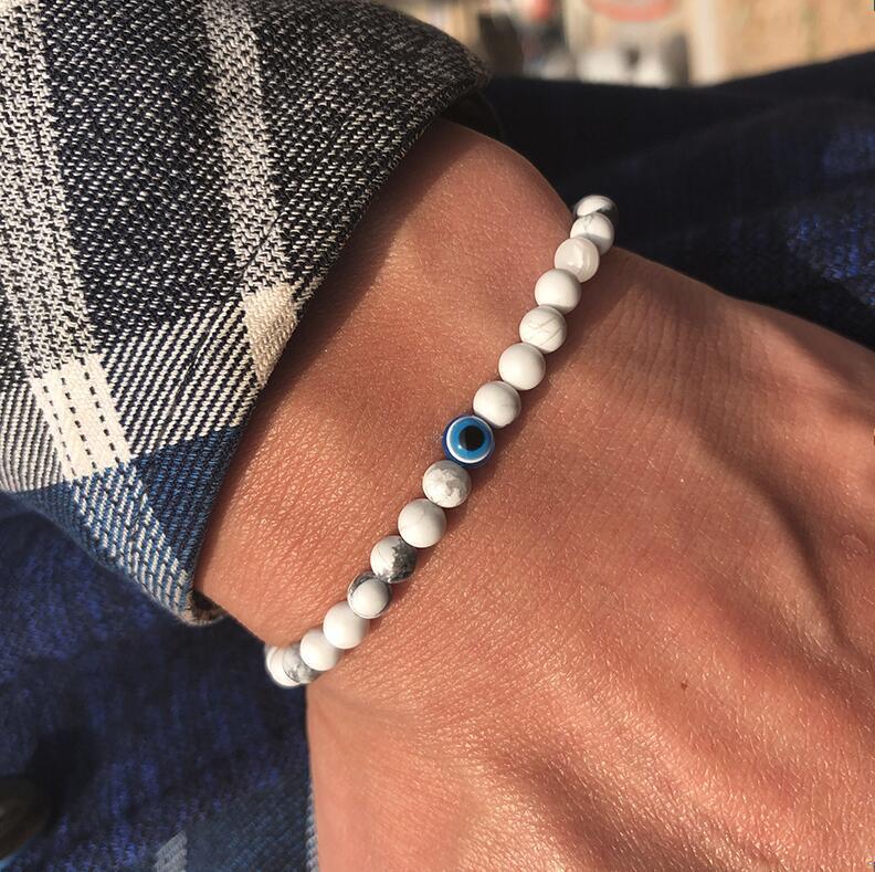 White Stone Evil Eye Bracelet