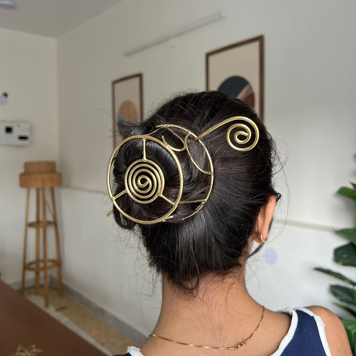Spiral Charm Brass Hairpin