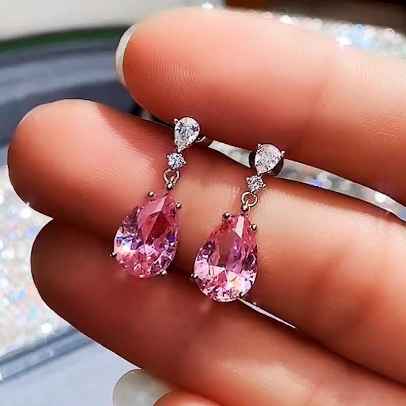 Rosé Glow Rhinestones Drop Earring