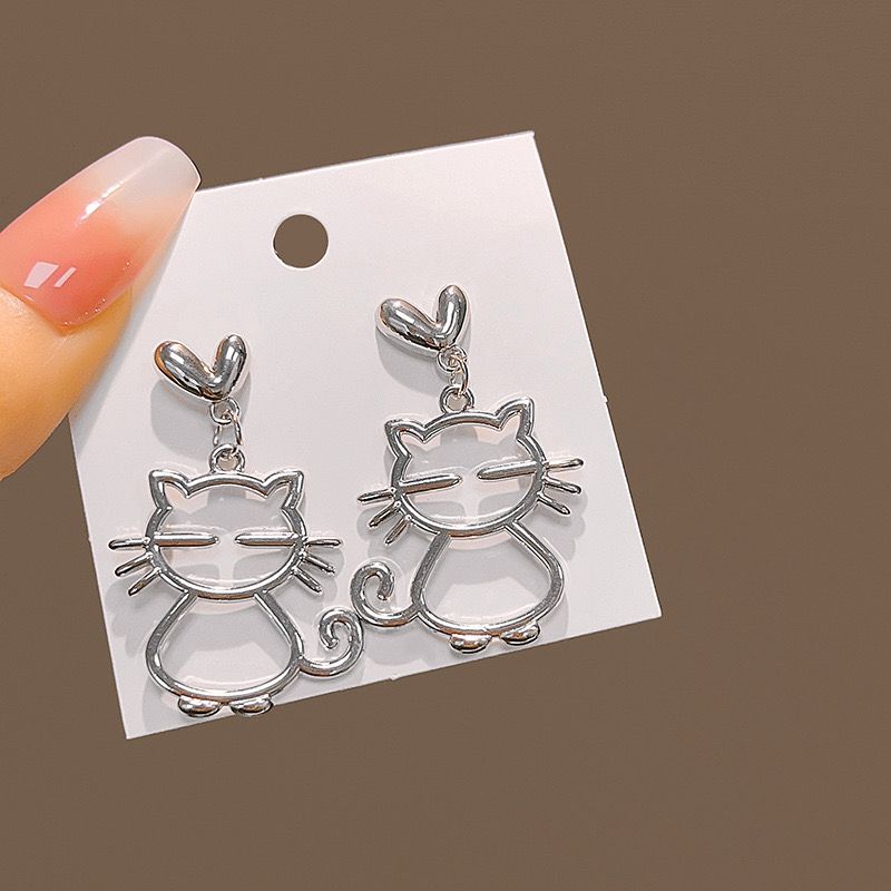 Sweetheart Kitty Drop Earring