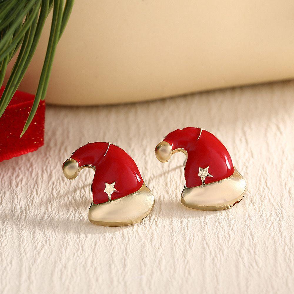 Santa Hat Christmas Studs