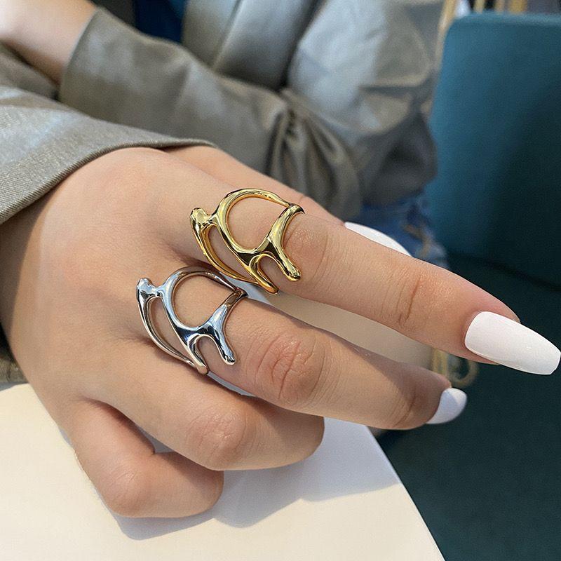 Liquid Sculpt Silver Adjustable Rings