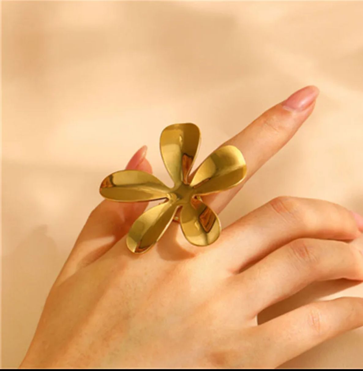 Gilded Petal Bloom Ring