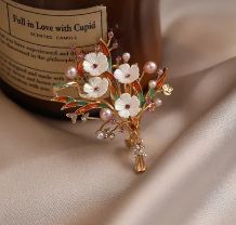 Ivory Blossom Pearl Brooch
