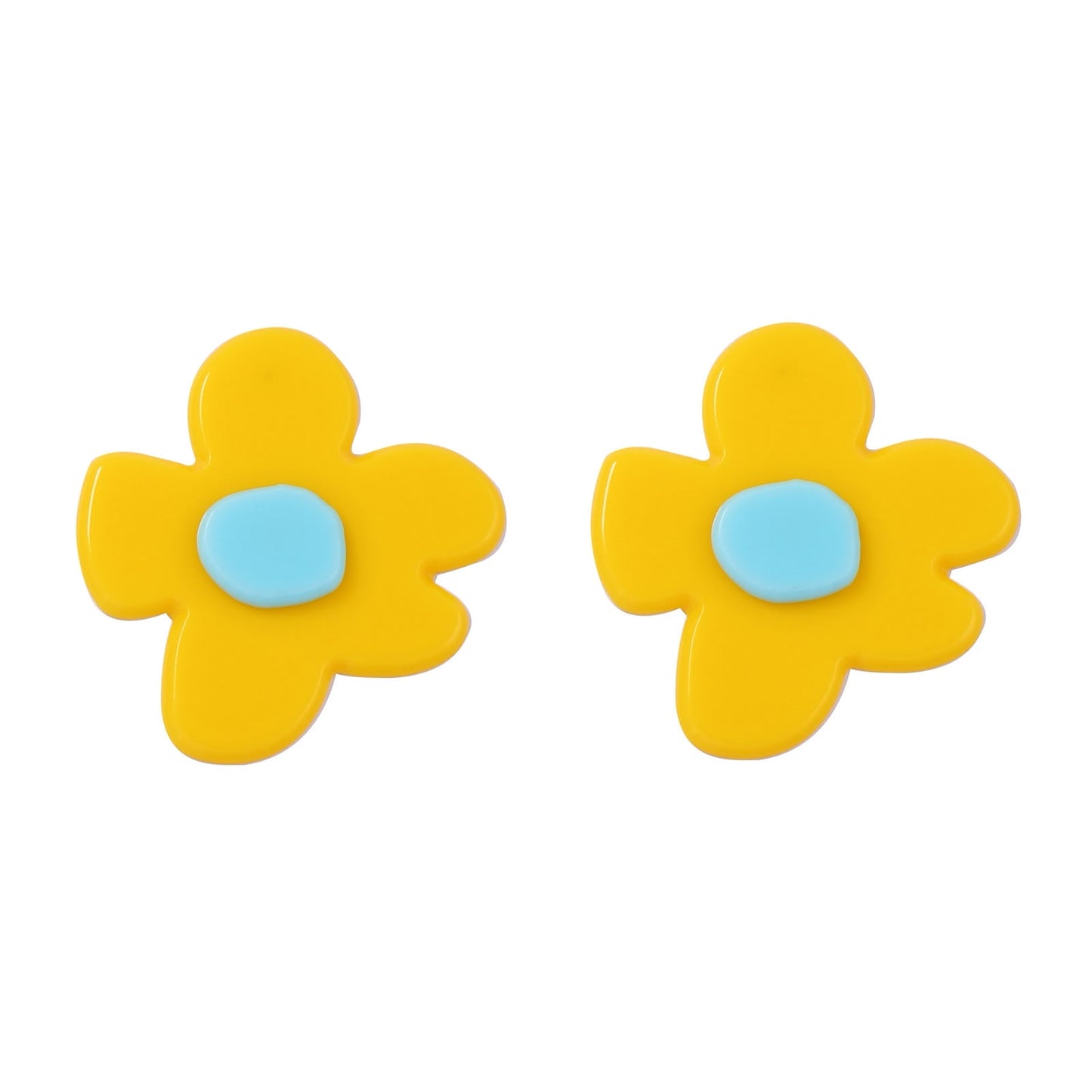 Sunny Bloom Resin Stud Earrings