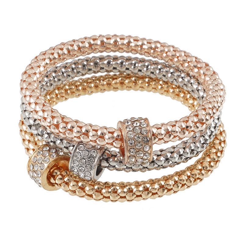 Snakey Mesh Stack of 3 Bracelets