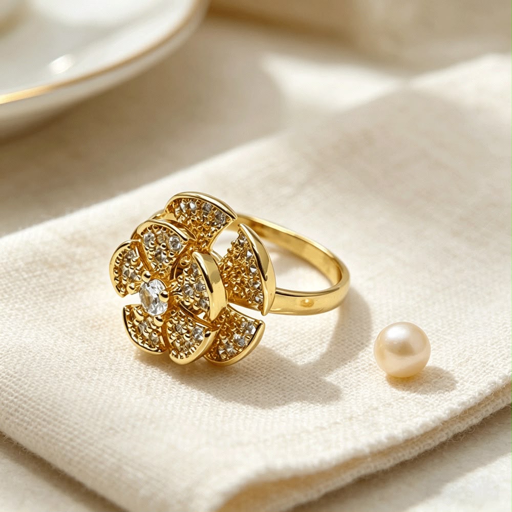 Golden Windmill Fidget Ring