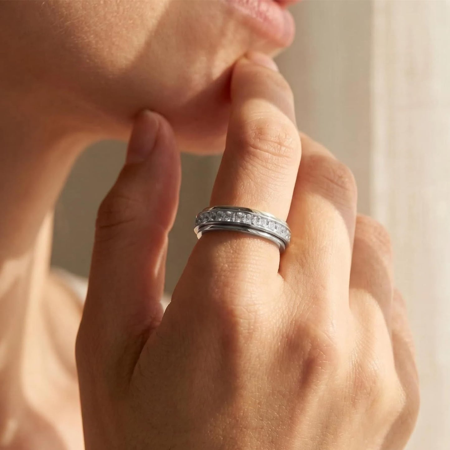 Diamond Cut Fidget Ring